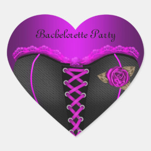Sticker Heart Bachelorette Party Purple Corset