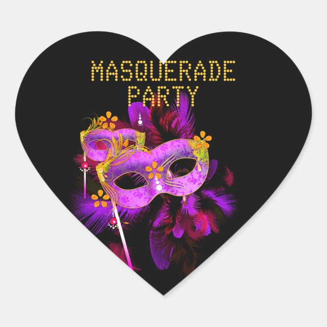 Sticker Heart MASQUERADE Pink Gold (Front)