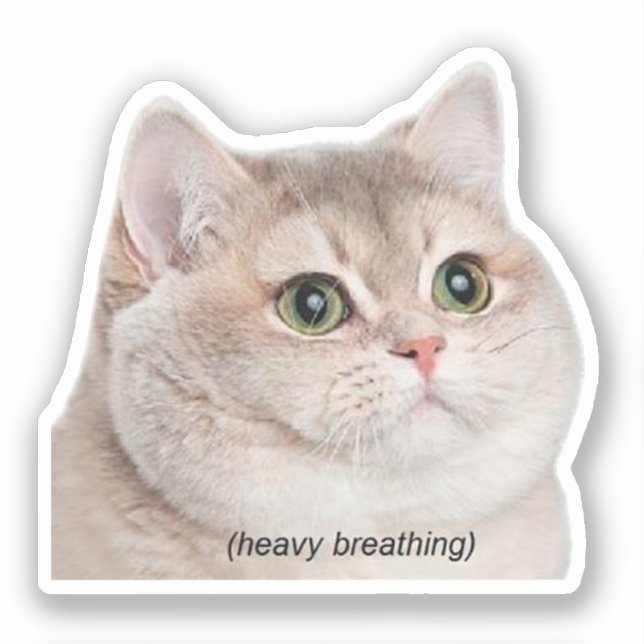 Sticker Heavy Breathing Cat Meme (Front)