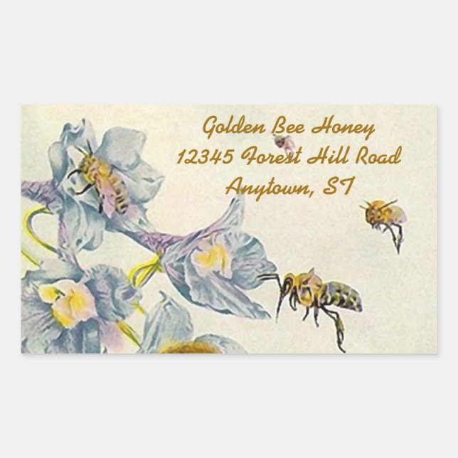 Sticker Honey Bees Morning Glory Flowers Beekeeper (Front)