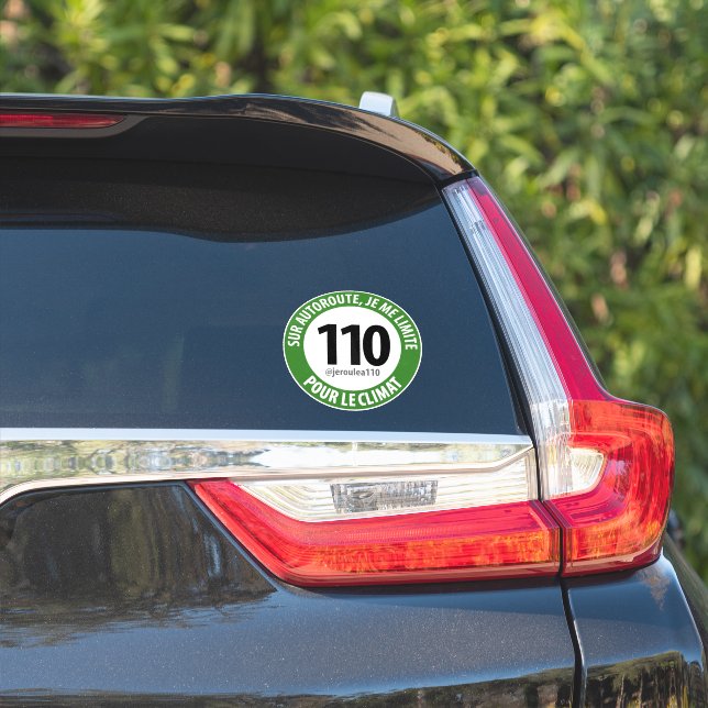 Sticker "I drive at 110 for the climate" (Car Side)