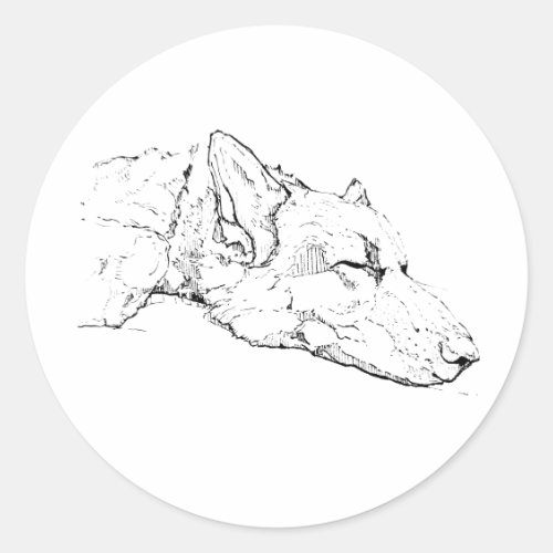 Sticker Illustration, German Shepherd Portrait