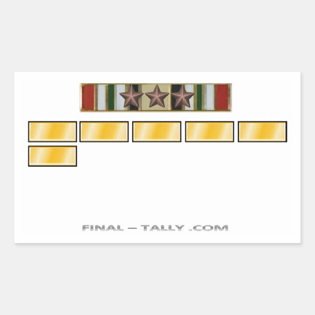 Sticker Iraq 6  month with 3 Campaign Star (Front)