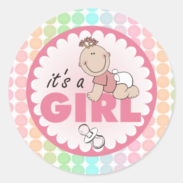 Sticker/It's a Girl Classic Round Sticker (Front)