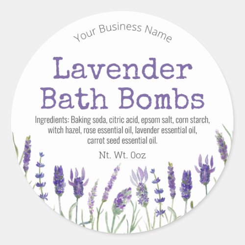 Sticker Label For Handmade Lavender Bath Bomb