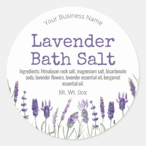 Sticker Label For Handmade Lavender Bath Salt
