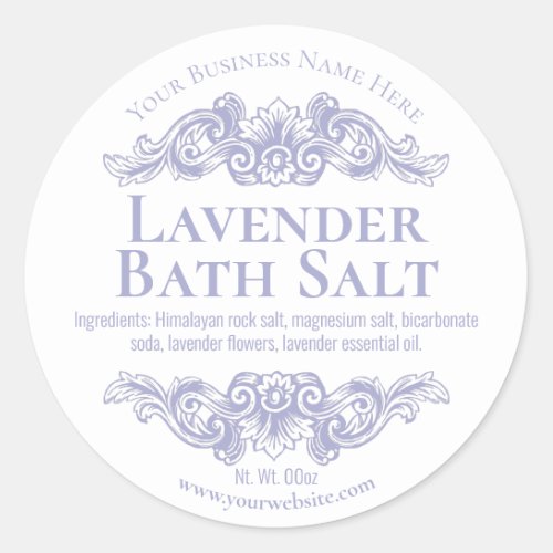 Sticker Label For Handmade Lavender Bath Salt Soak