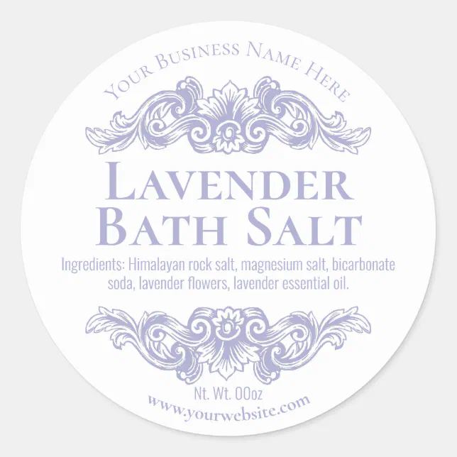 Sticker Label For Handmade Lavender Bath Salt Soak Zazzle 1410