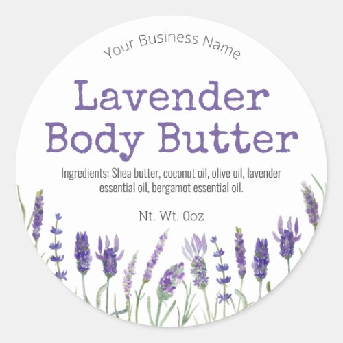 Sticker Label For Handmade Lavender Body Butter