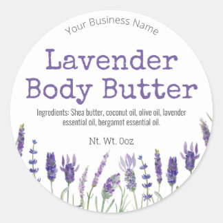 Sticker Label For Handmade Lavender Body Butter