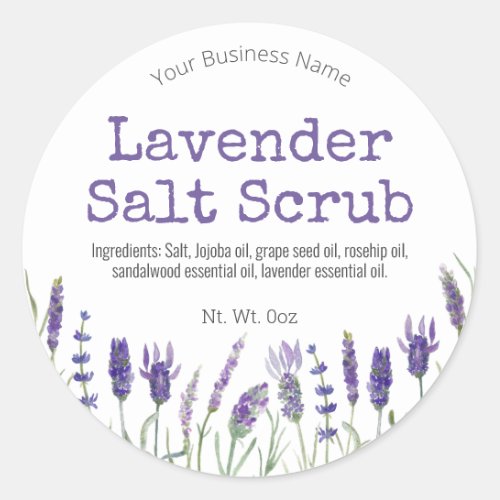 Sticker Label For Handmade Lavender Salt Scrub