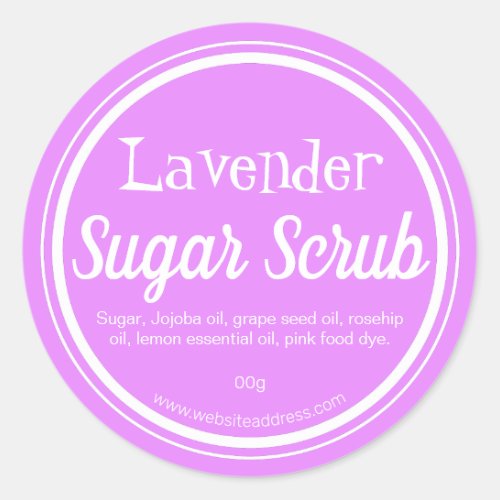 Sticker Label For Handmade Lavender Sugar Scrub