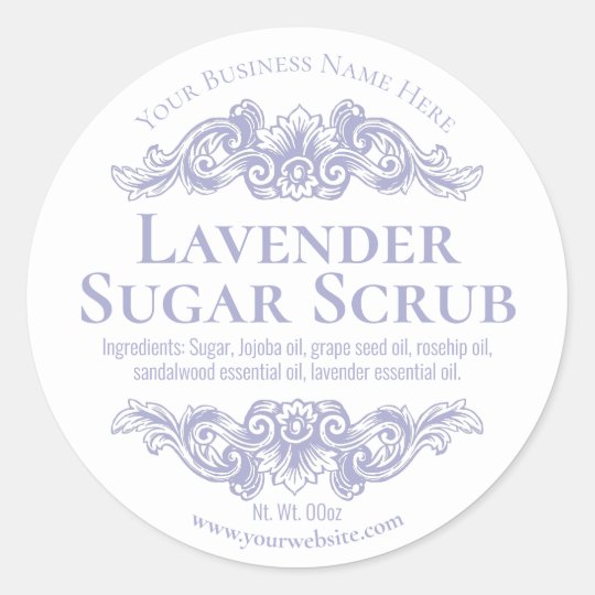 sticker label for handmade lavender sugar scrub zazzlecom