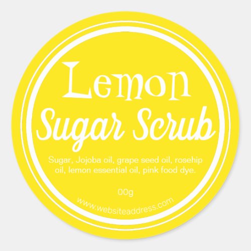 Sticker Label For Handmade Lemon Sugar Scrub