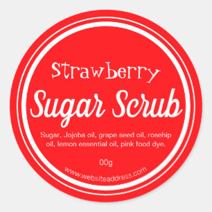 Sticker Label For Handmade Strawberry Sugar Scrub