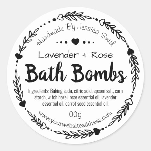 Sticker Label For Homemade Bath Bombs