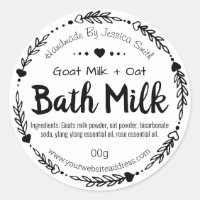Sticker Label For Homemade Bath Milk Soak