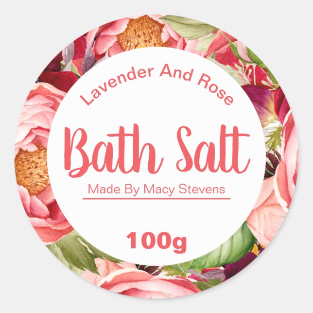 Sticker Label For Homemade Bath Salt (Front)