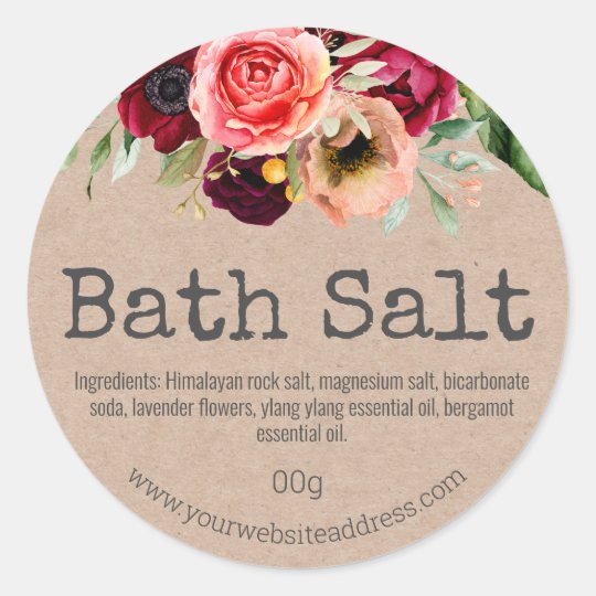 Sticker Label For Homemade Bath Salt