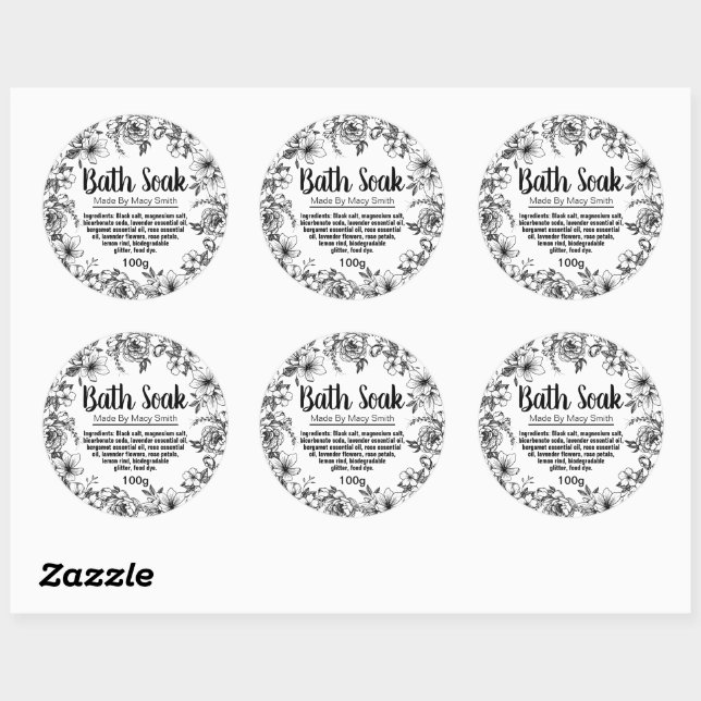 sticker-label-for-homemade-bath-salt-zazzle for Free Printable Bath Salt Labels Sticker Label For Homemade Bath Salt | Zazzle for Free Printable Bath Salt Labels