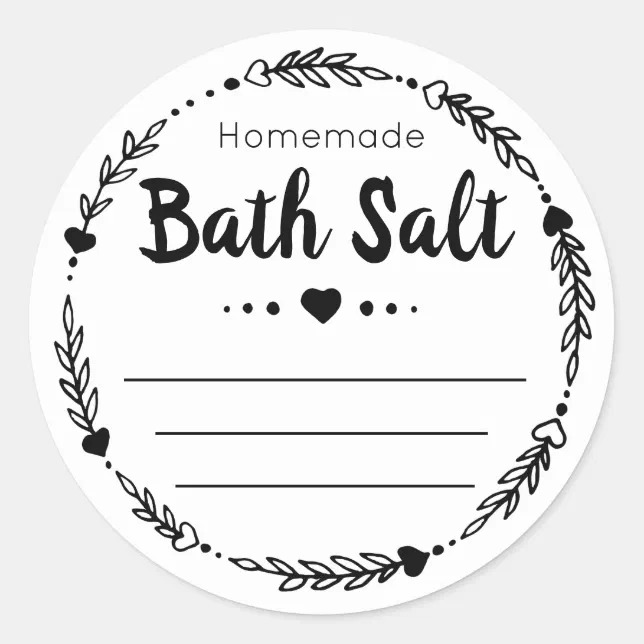 Sticker Label For Homemade Bath Salt Soak Zazzle 7636