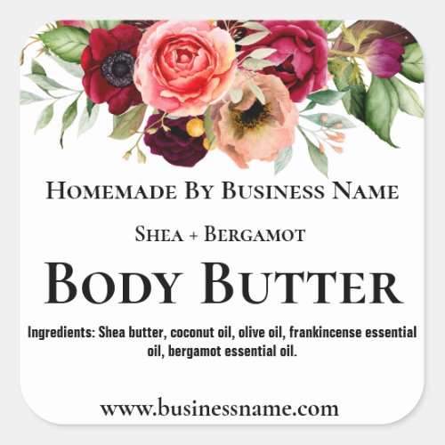 Sticker Label For Homemade Body Butter