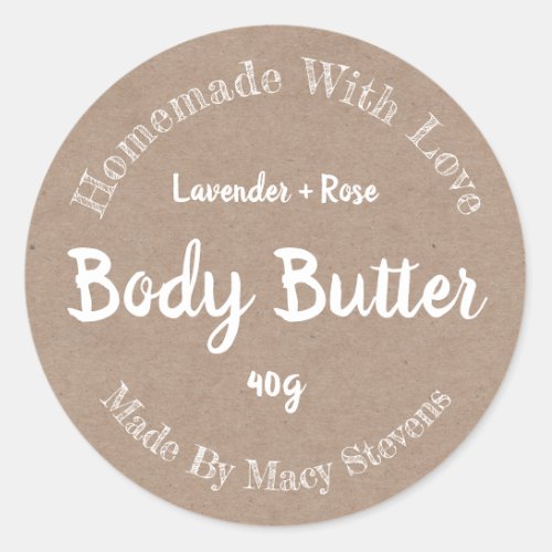 Sticker Label For Homemade Body Butter