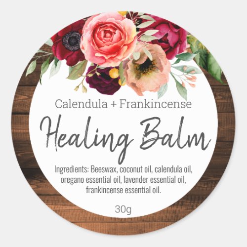 Sticker Label For Homemade Healing Salve Balm