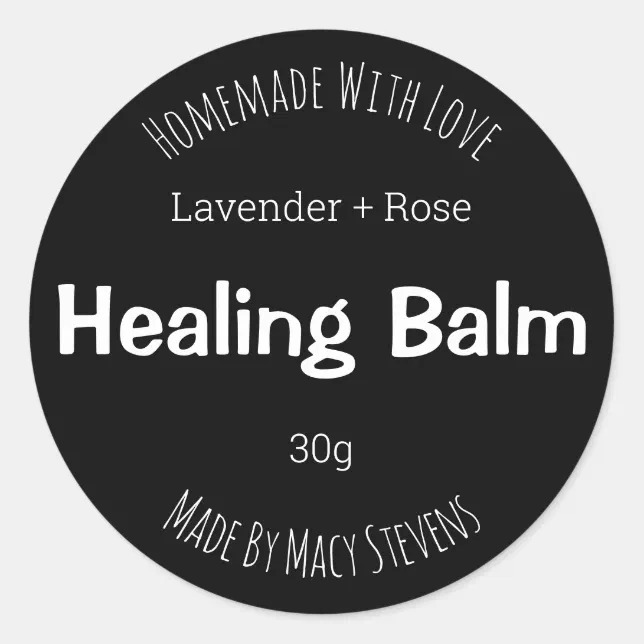 Sticker Label For Homemade Healing Salve Balm | Zazzle