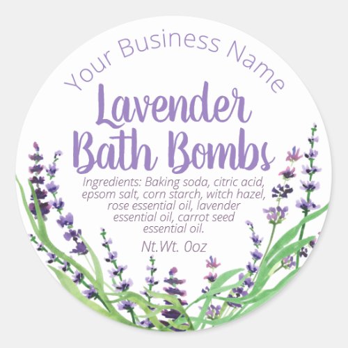 Sticker Label For Homemade Lavender Bath Bomb