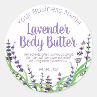 Sticker Label For Homemade Lavender Body Butter