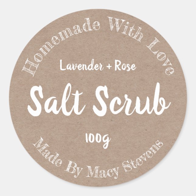 Sticker Label For Homemade Salt Scrub (Front)