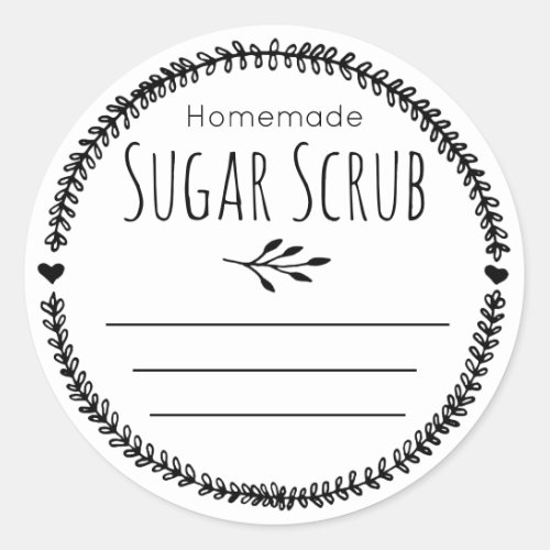 Sticker Label For Homemade Sugar Scrub