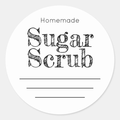 Sticker Label For Homemade Sugar Scrub