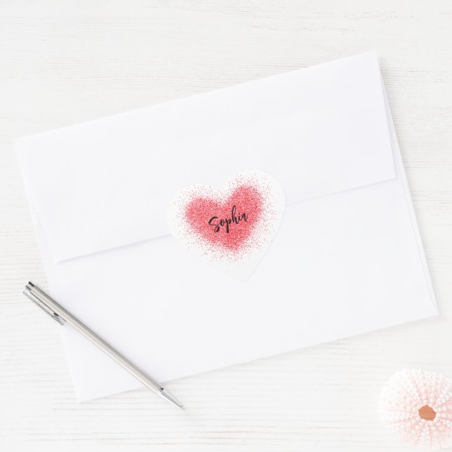 Sticker, Lebel - Red Heart Heart Sticker (Envelope)