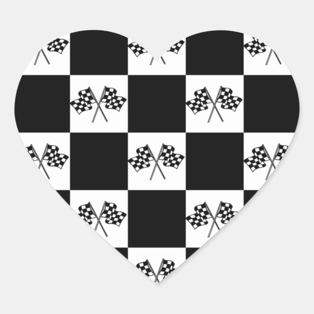 Sticker Love Auto car Racing Checkered Flags Flag (Front)