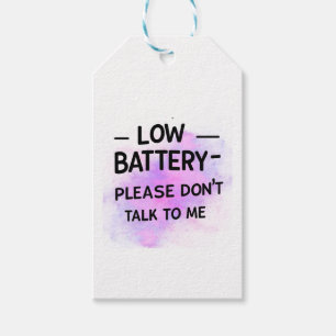 Sticker Low Battery Please Don’t Talk to Me – Funn Gift Tags