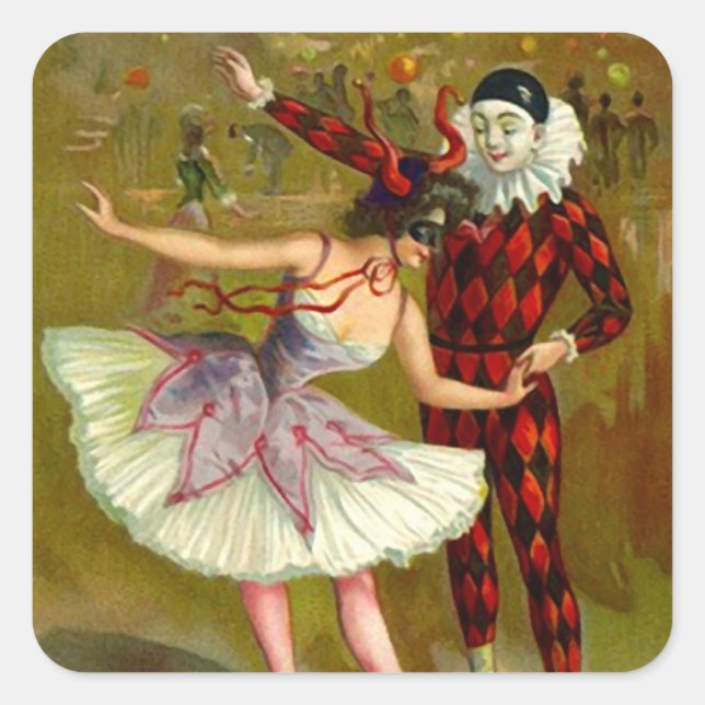 Sticker Masquerade Costume Party Harlequin Masks (Front)