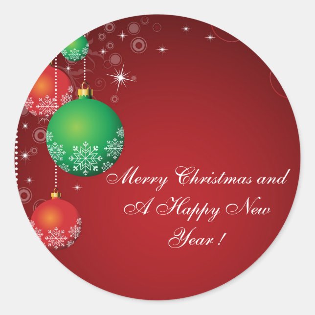 Sticker " Merry Christmas and a Happy New Year ! " (Front)