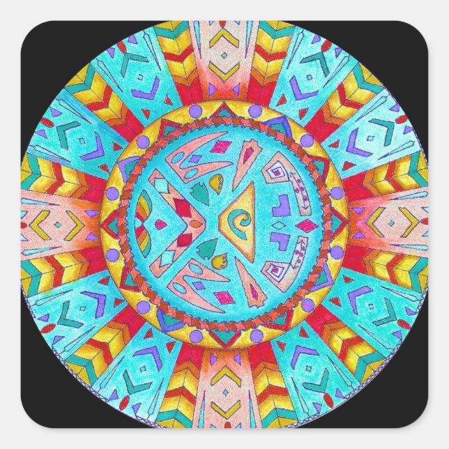 Sticker Native American Southwestern mandala (Front)