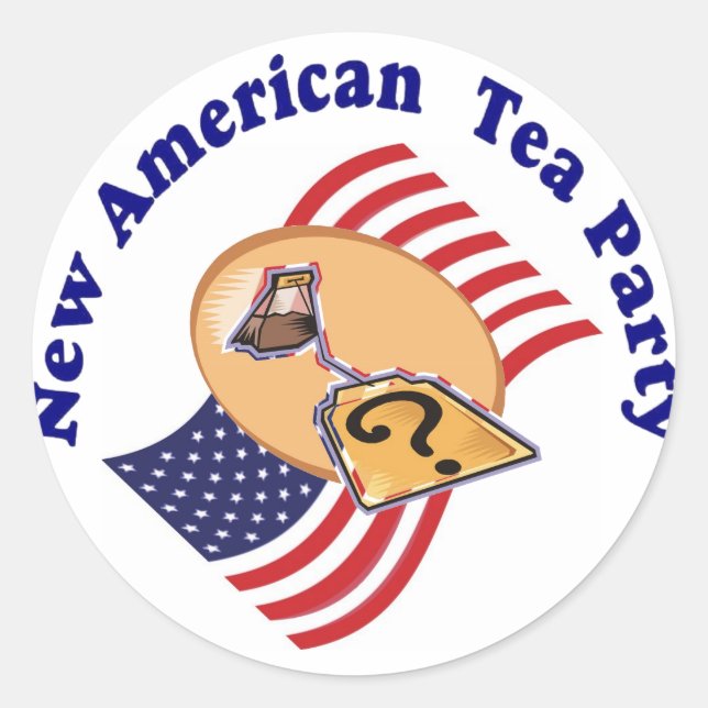 Sticker-New American Tea Party Classic Round Sticker (Front)