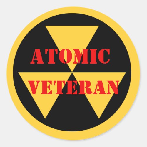 Sticker of Atomic Veteran in bright bold colors