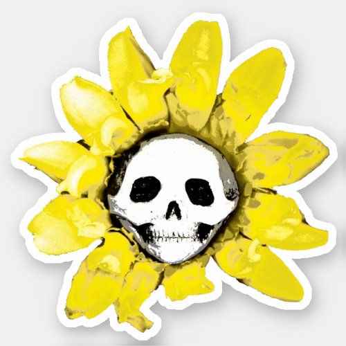 Sticker of the Skull Sunflower