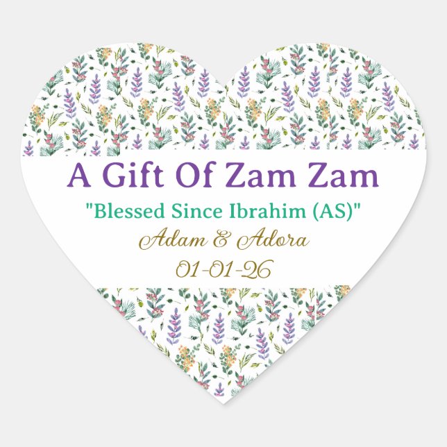Sticker-Personalized Nikkah Zam Zam Water Stickers (Front)