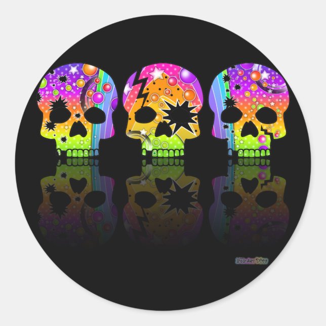 Sticker - POP ART SKULLS (Front)