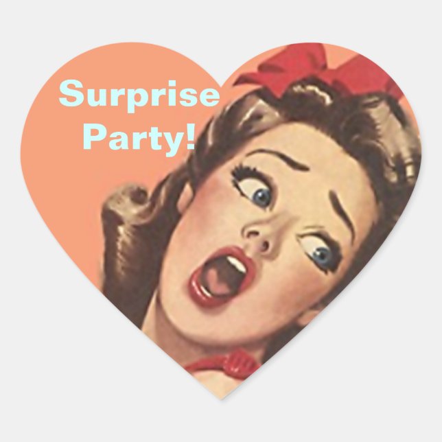 Sticker Pretty Retro Lady Fun Surprise Party Seals (Front)