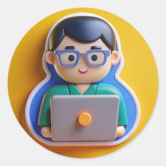 sticker,programmer classic round sticker (Front)