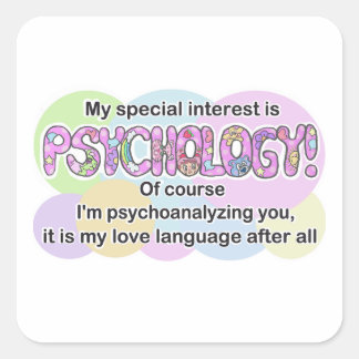 Sticker, Psychology Love Language (ADHD, Autistic) Square Sticker