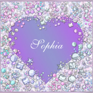 Sticker - Purple Gemstone Heart 