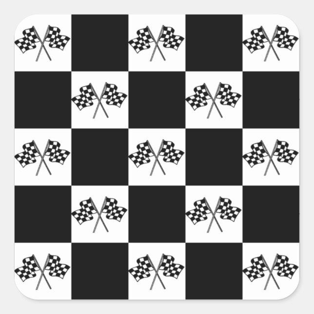 Sticker Race Auto car Racing Checkered Flags Flag (Front)